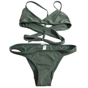 Made By Dawn Green Wrap Bikini